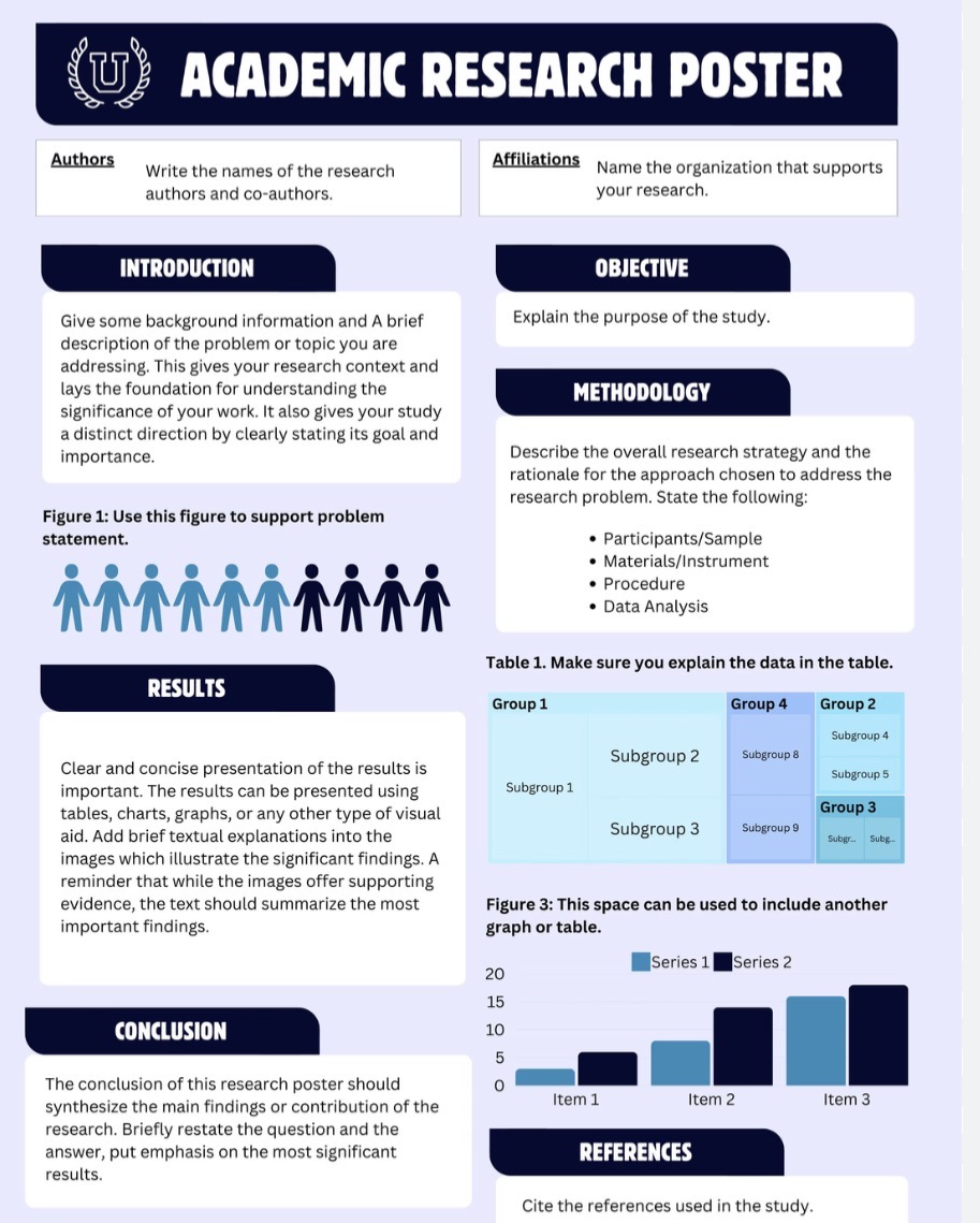 Purple academic poster with shadowed section blocks.